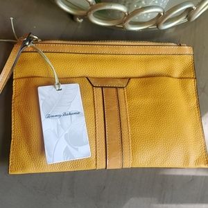 Tommy Bahama mustard color clutch